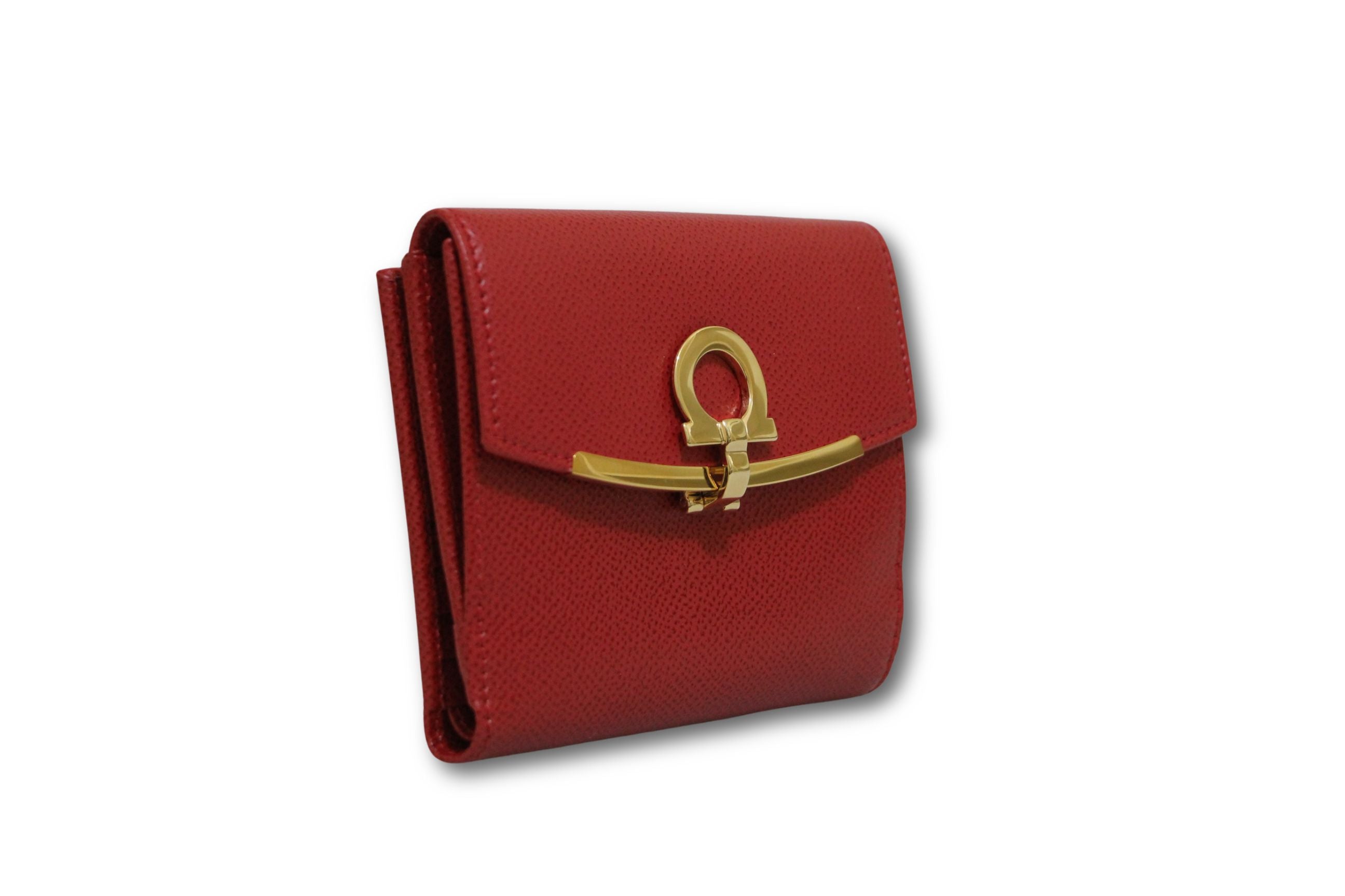 Portafoglio Salvatore ferragamo rosso logo oro